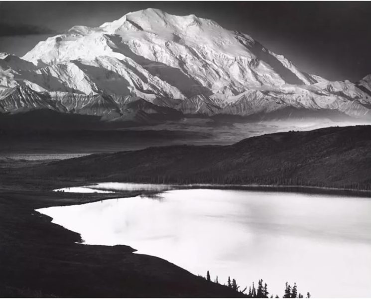 Ansel Adams: Denali and Wonder Lake, Denali National Park, Alaska, 1947, 1948.