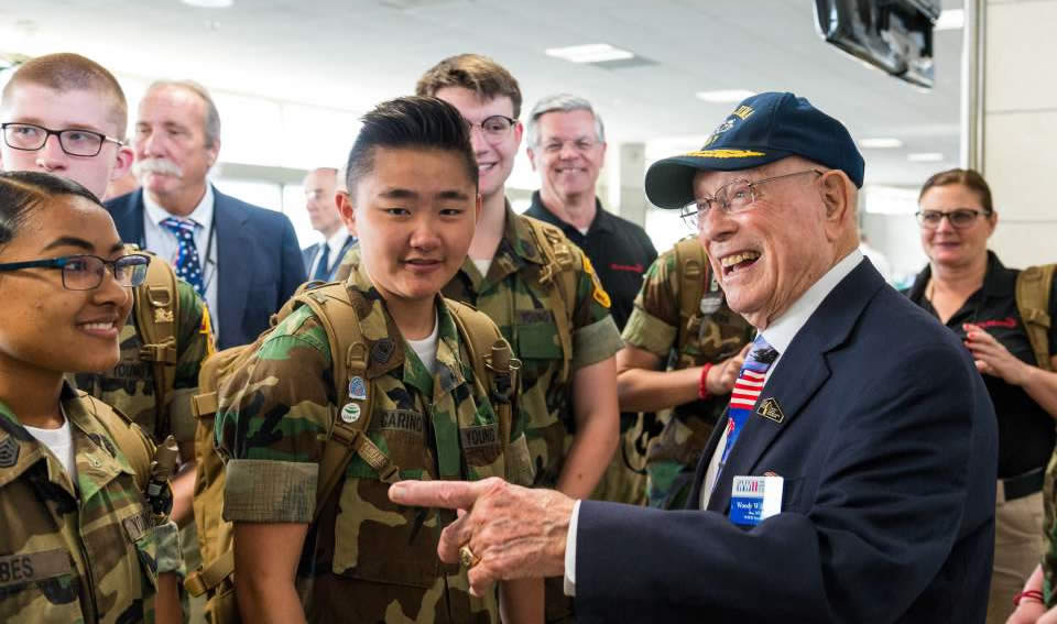 Medal of Honor recipient with soldiers